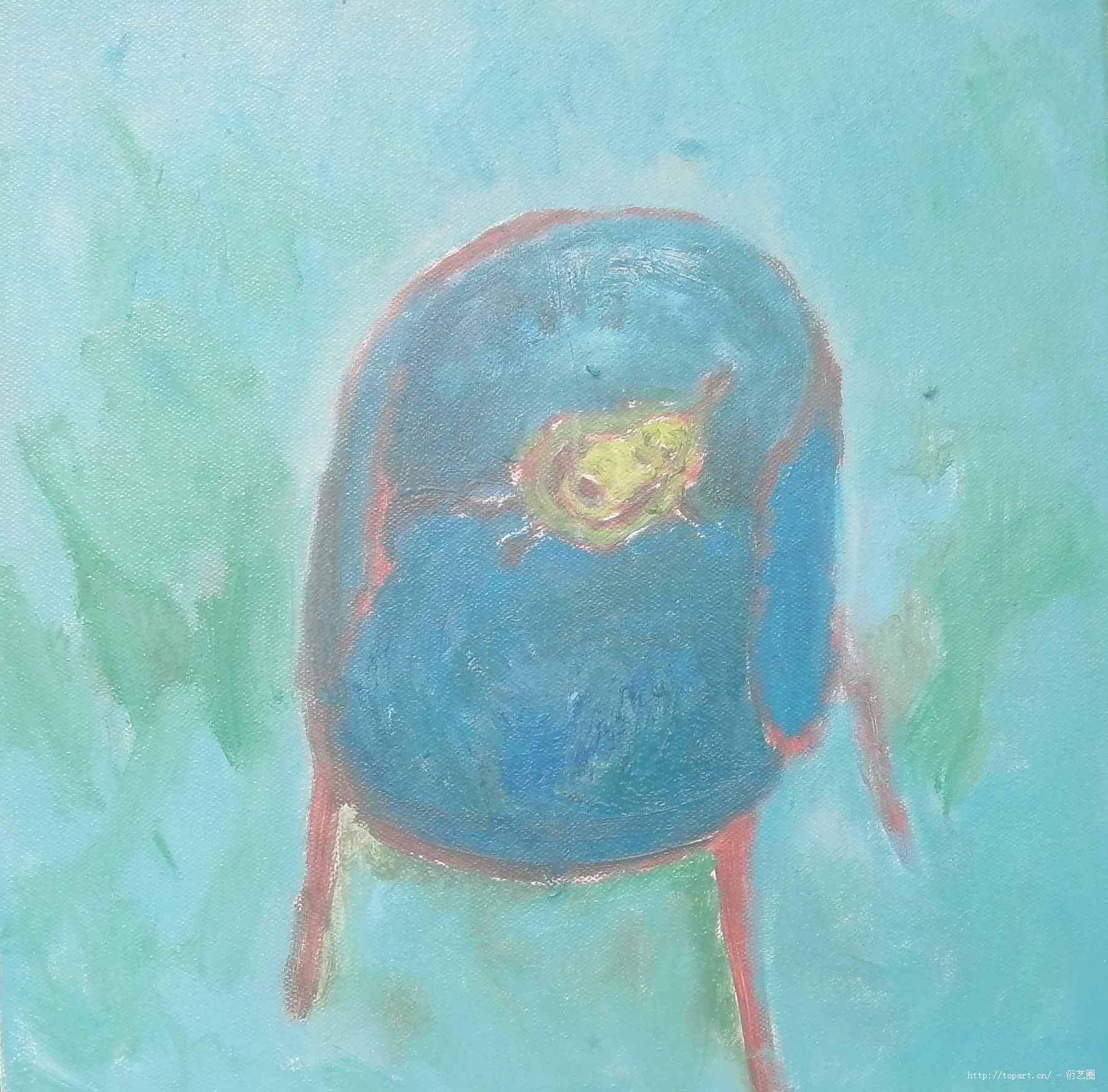 牛油果和蓝椅子