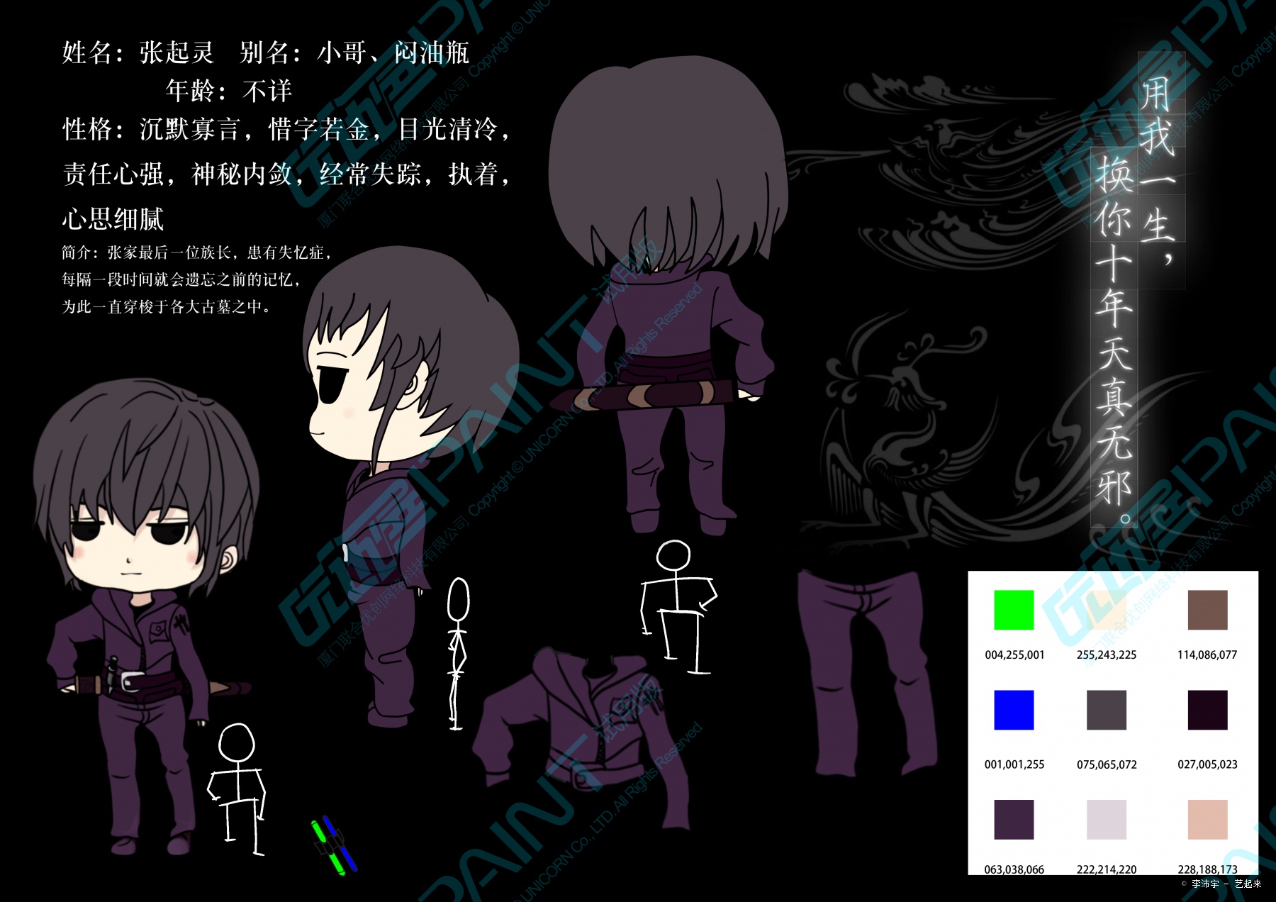 张起灵(闷油瓶,小哥)动画人物创作