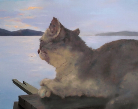 《咪咪系列-想出海的猫》38x48.5cm