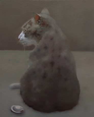 《咪咪系列-忧郁的猫》布面油画38x48.5cm 2013年