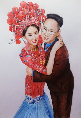 彩铅婚纱