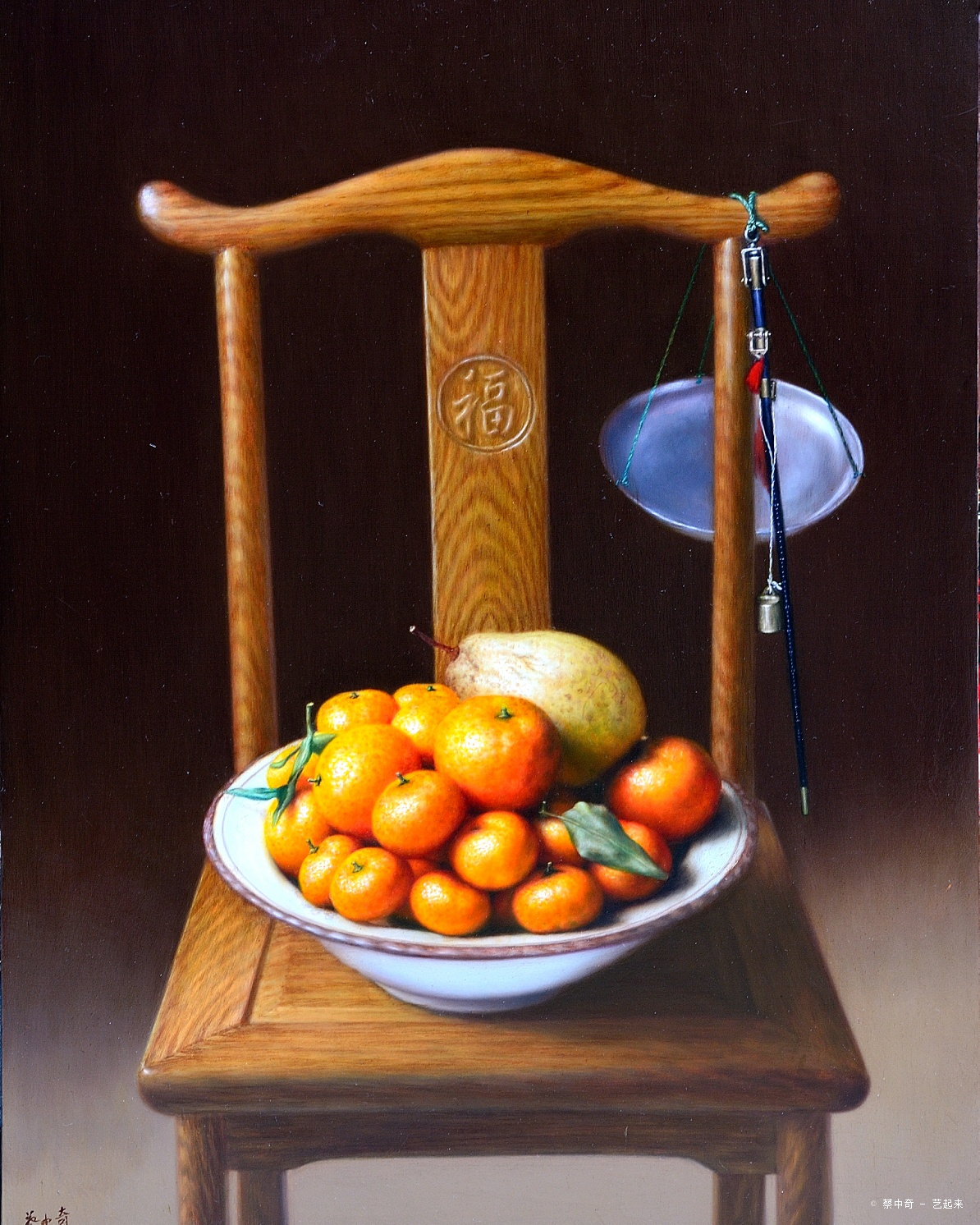 《木椅与水果》60x80cm2015年1月作