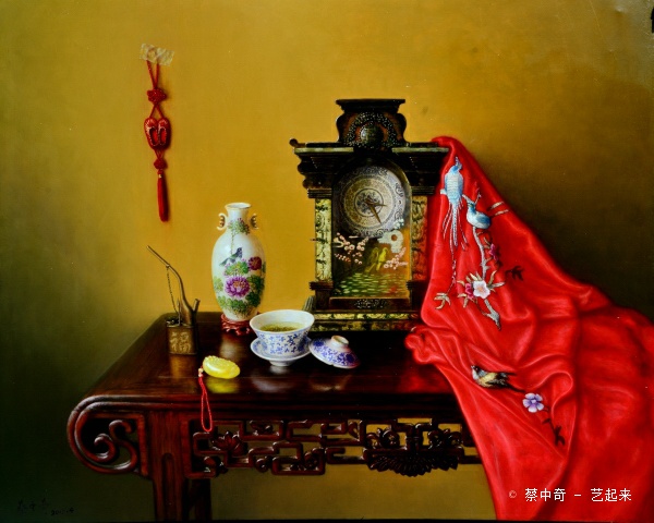 《茶与丝绸》100x80cm油画2015年7月作