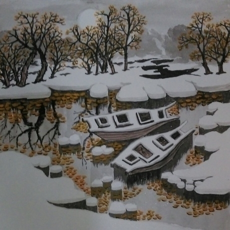 冰雪山水画