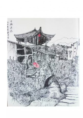 古镇溪流