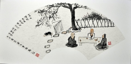 冬日煮茶图