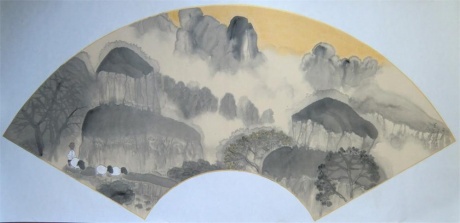 刘阳沂蒙山水画扇面