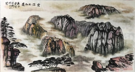 中国画《云深不知处》