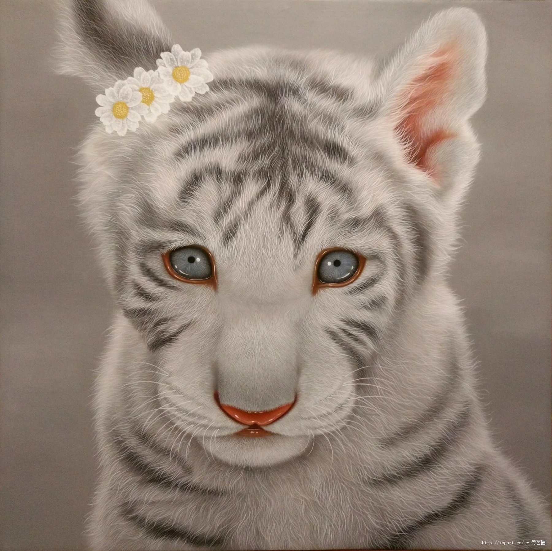 小老虎,黄春红, 2016年布面油画 
