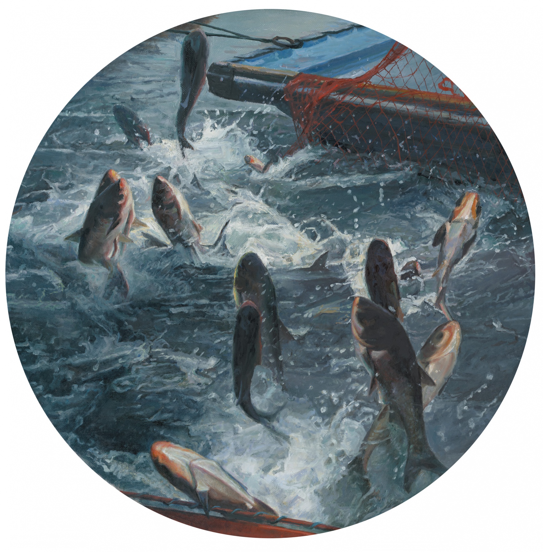 《鱼》系列之,潘庆忠, 2016年布面油画 