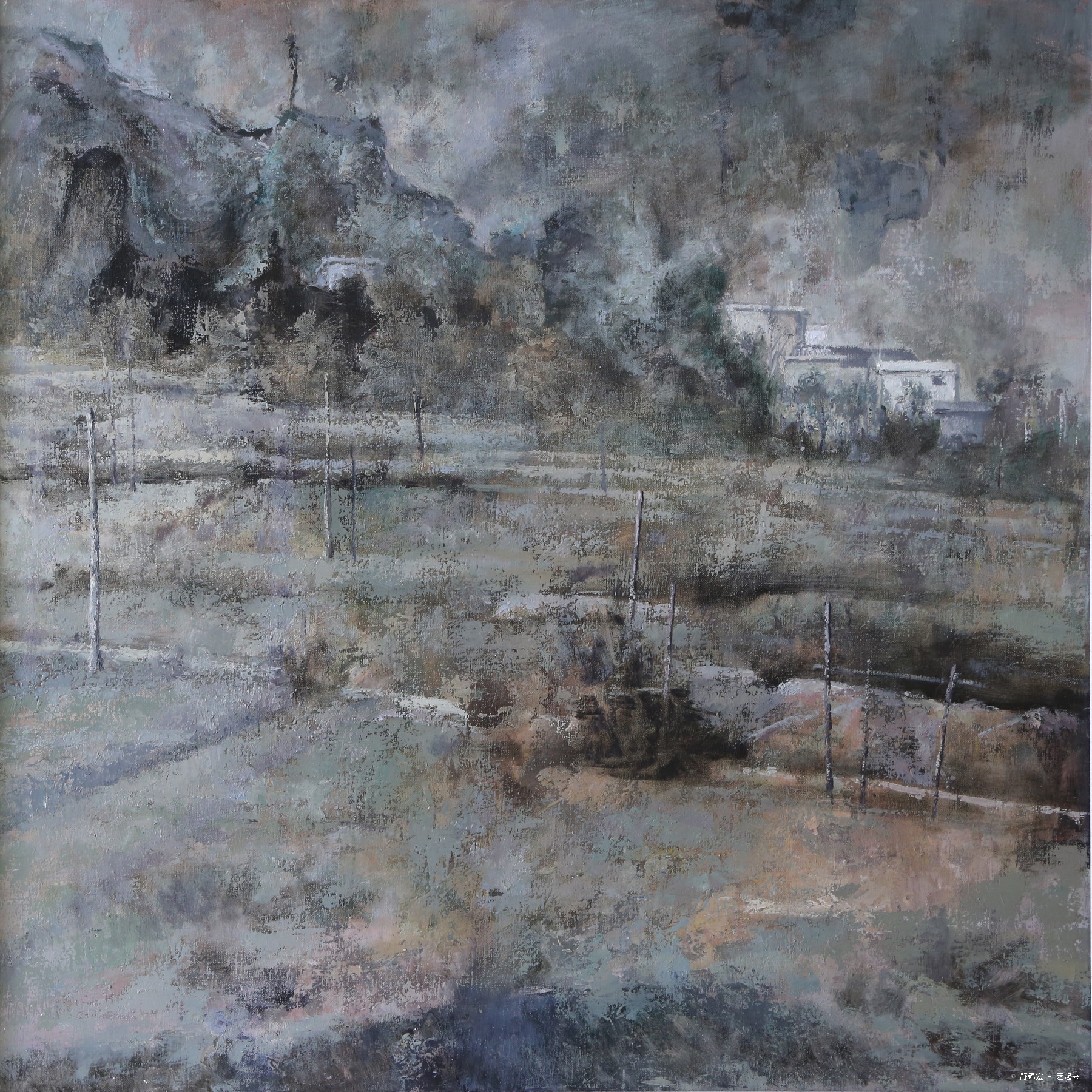 远处的房子,舒锦宏 2014年布面油画 衍艺圈 topart.