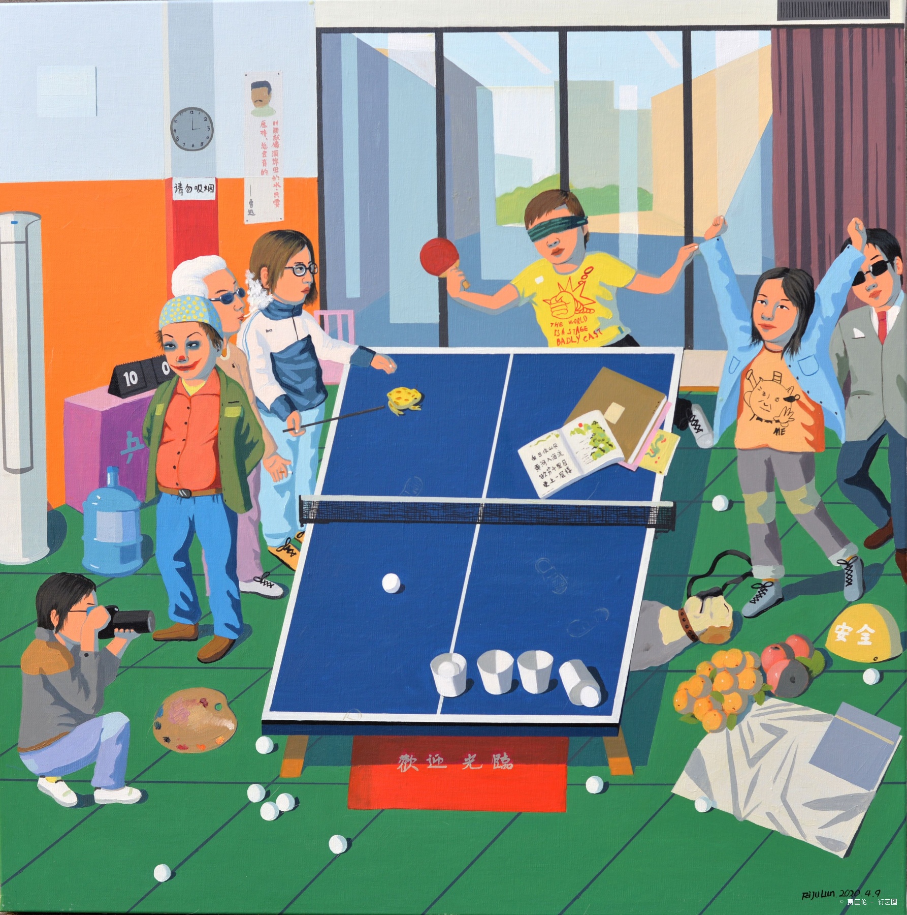 乒乓球,费巨伦, 2020年布面油画 