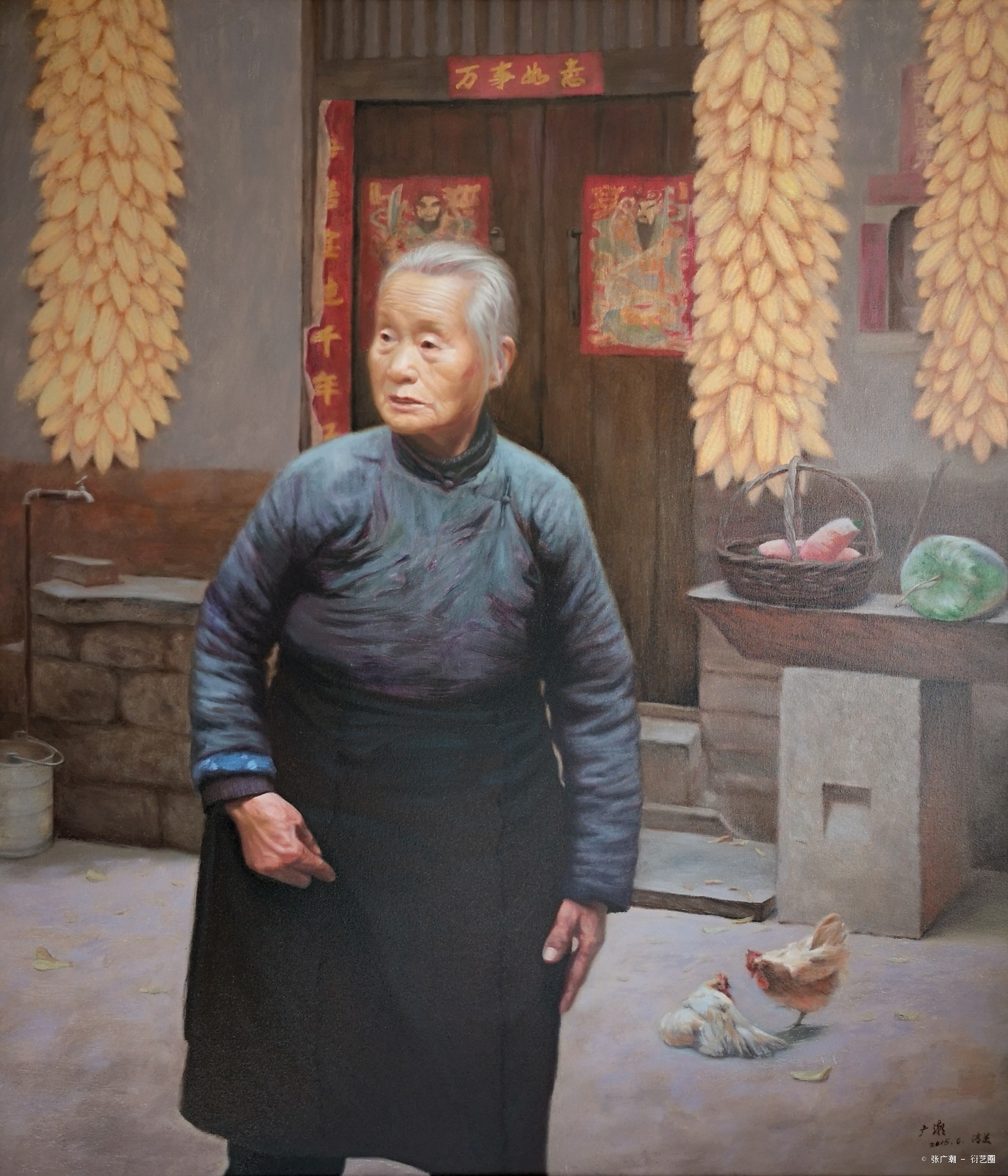 母亲 期盼,张广潮, 2015年布面油画 