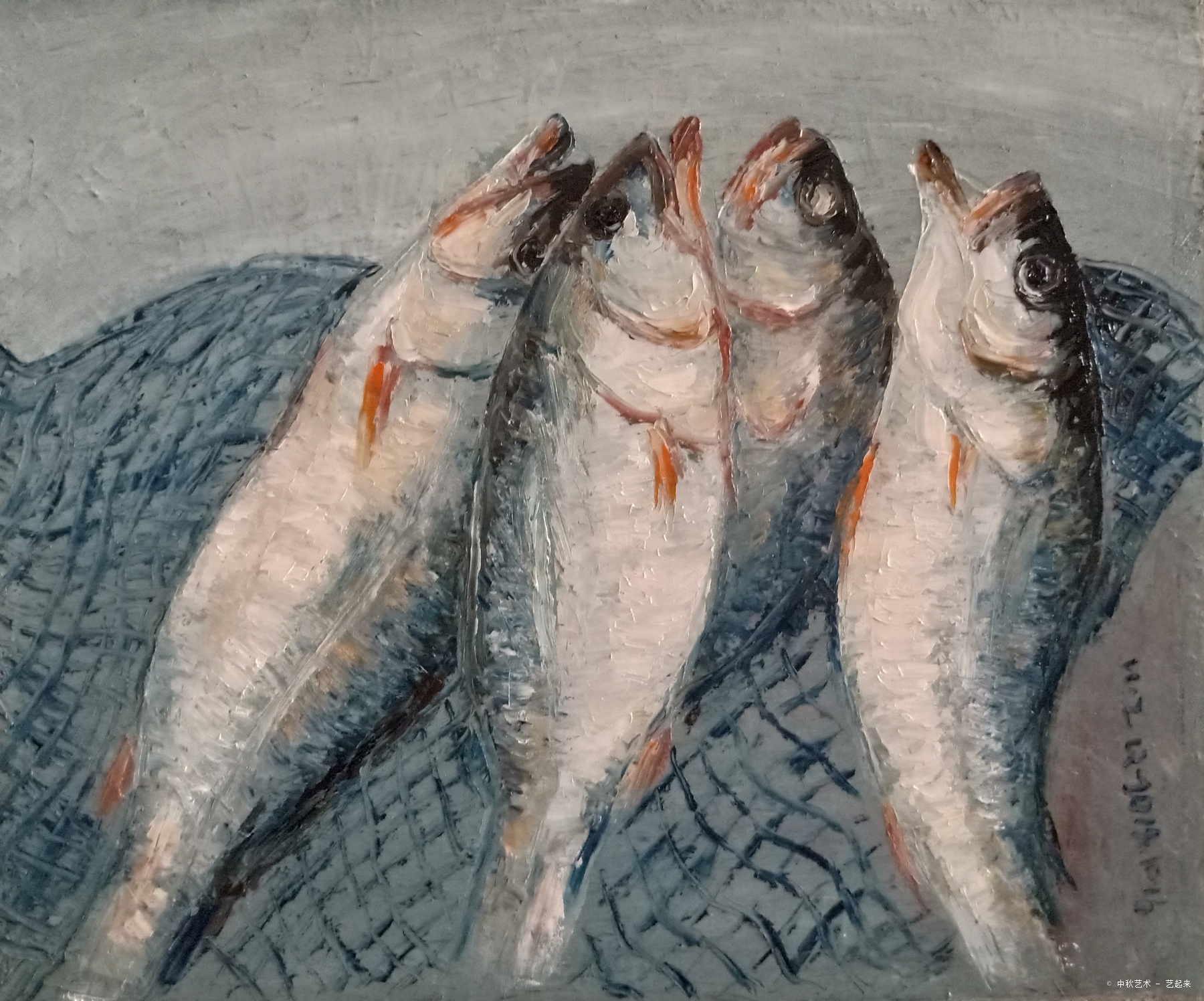 《鱼》,中秋艺术, 2018年布面油画 