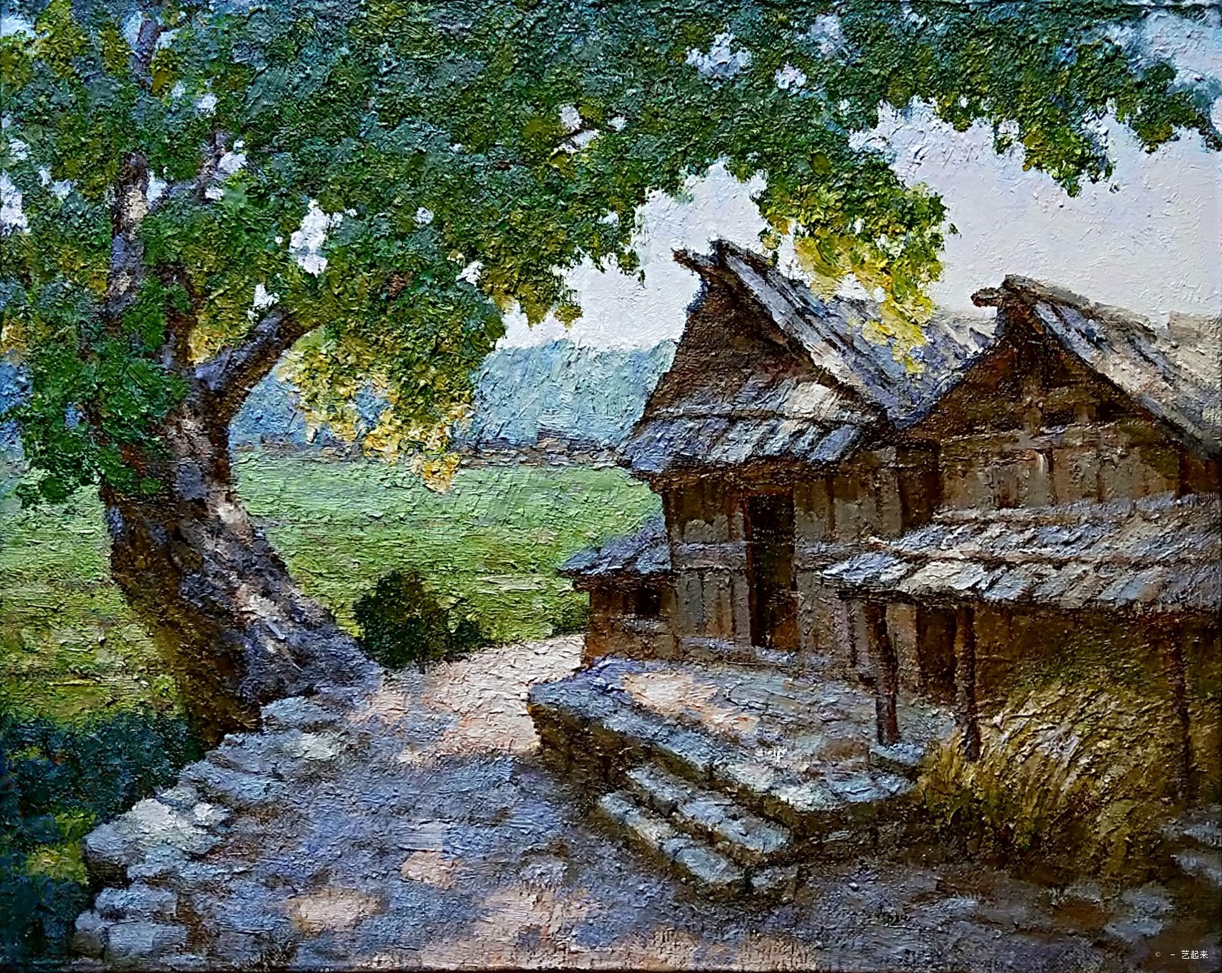 榕树下, 李平, 2014年布面油画 