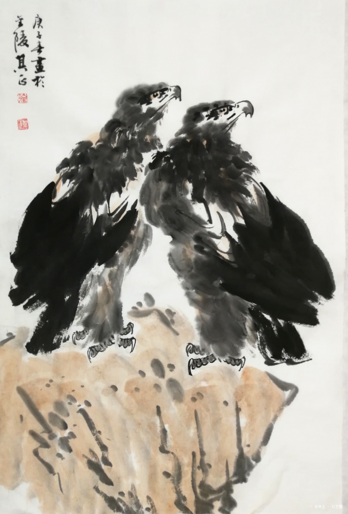 鹰,徐其正, 2020年纸张水墨 