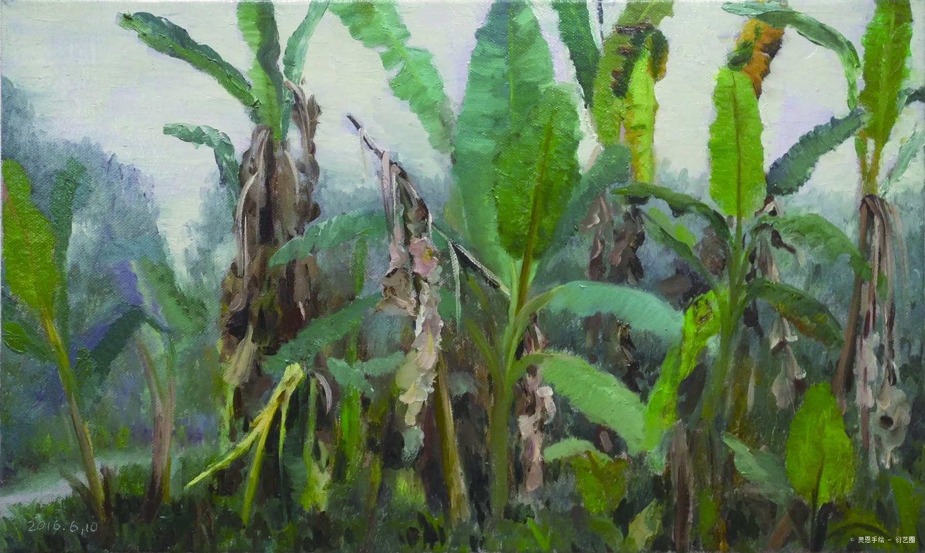 香蕉林之一,李喻, 2016年布面油画 